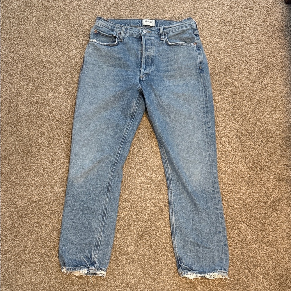 AGolde size 27 Women's Straight Leg Blue Jeans